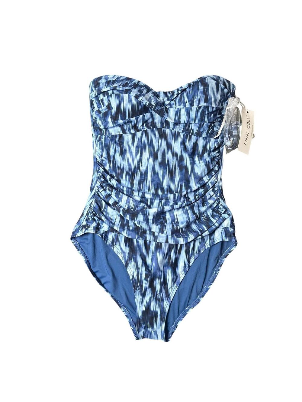 Anne Cole strapless detachable halter strap tummy control one piece swimsuit